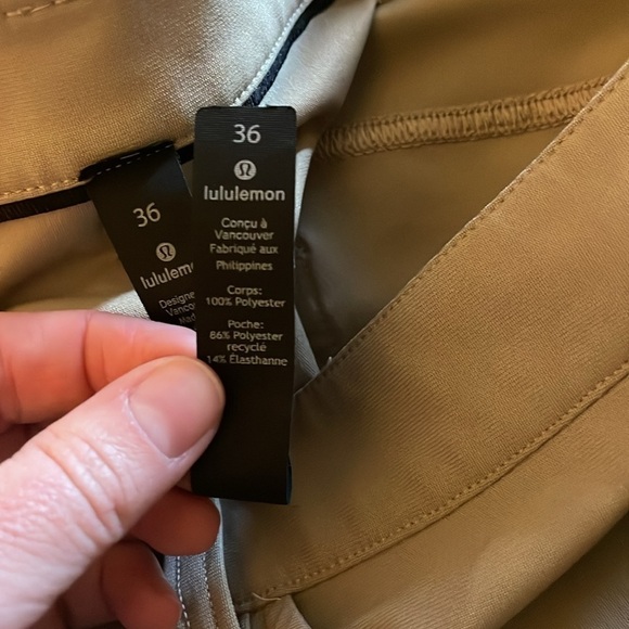 Lululemon ABC Pant Classic Fit Beige Artifact Size 36 x 34 with FLAWS - Picture 15 of 15